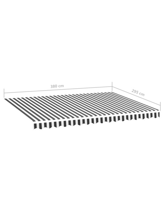 Varikatuse asenduskangas, antratsiithall ja valge, 4 x 3 m