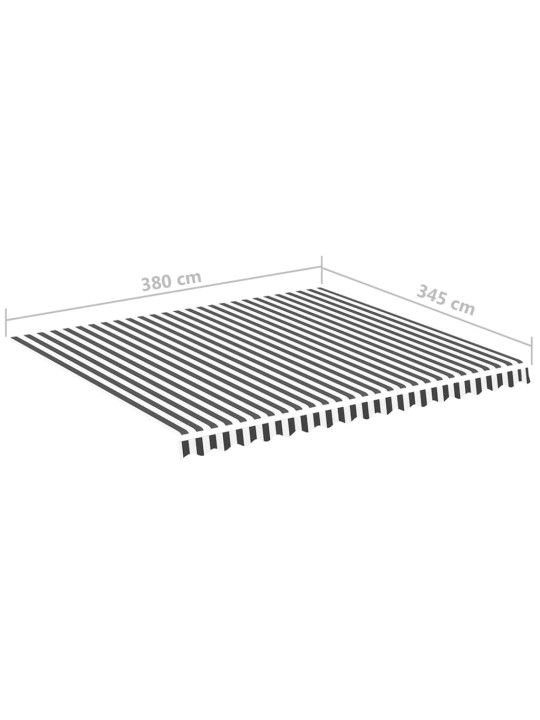 Varikatuse asenduskangas, antratsiithall ja valge, 4 x 3,5 m