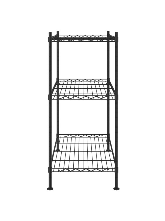 3-korruseline hoiuriiul 60x35x76 cm must 150 kg