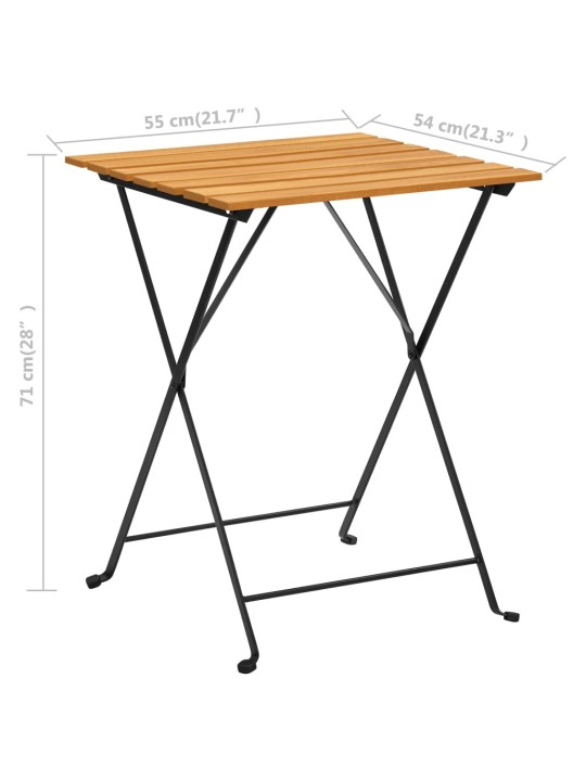 Bistroolaud, 55 x 54 x 71 cm, akaatsiapuit