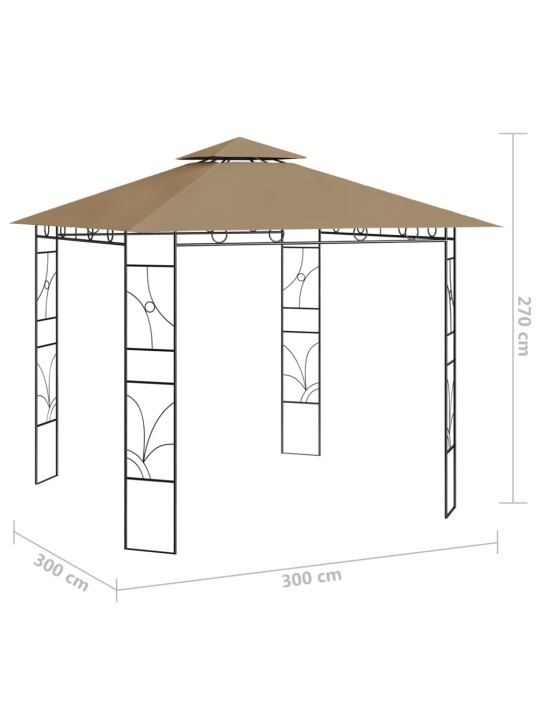 Lehtla 3 x 3 x 2,7 m, pruunikashall, 160 g/m²