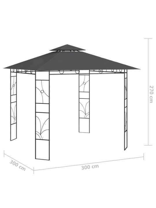 Lehtla 3 x 3 x 2,7 m, antratsiithall, 160 g/m²