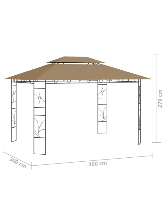 Lehtla 4 x 3 x 2,7 m, pruunikashall, 160 g/m²