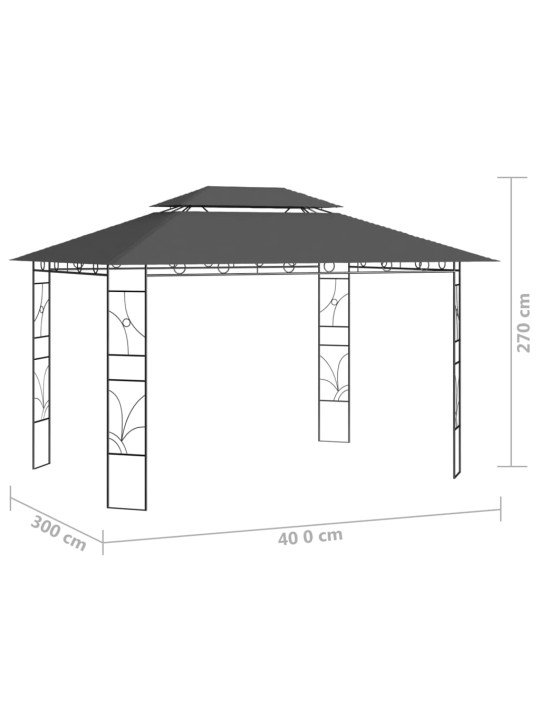 Lehtla 4 x 3 x 2,7 m, antratsiithall, 160 g/m²