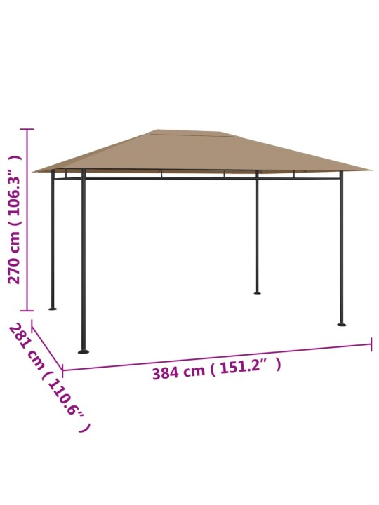 Lehtla 384x281x270 cm, pruunikashall, 180 g/m²