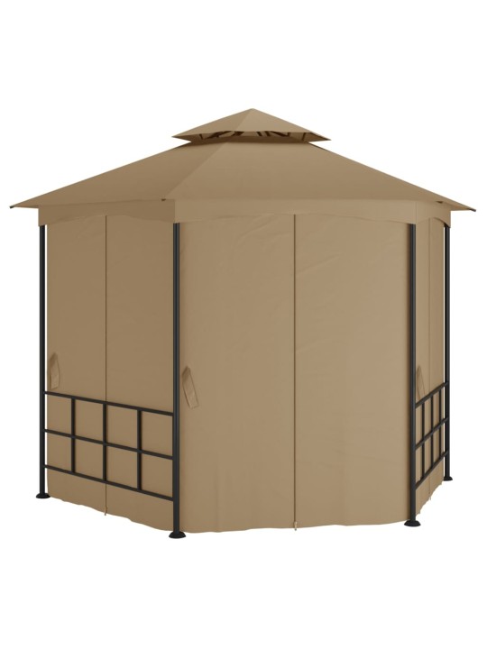 Varikatus külgseintega, 3,1x2,7 m, pruunikashall