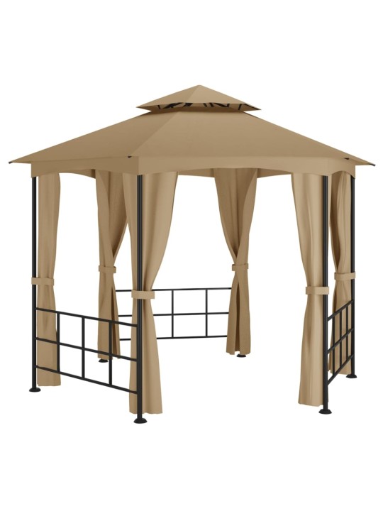 Varikatus külgseintega, 3,1x2,7 m, pruunikashall