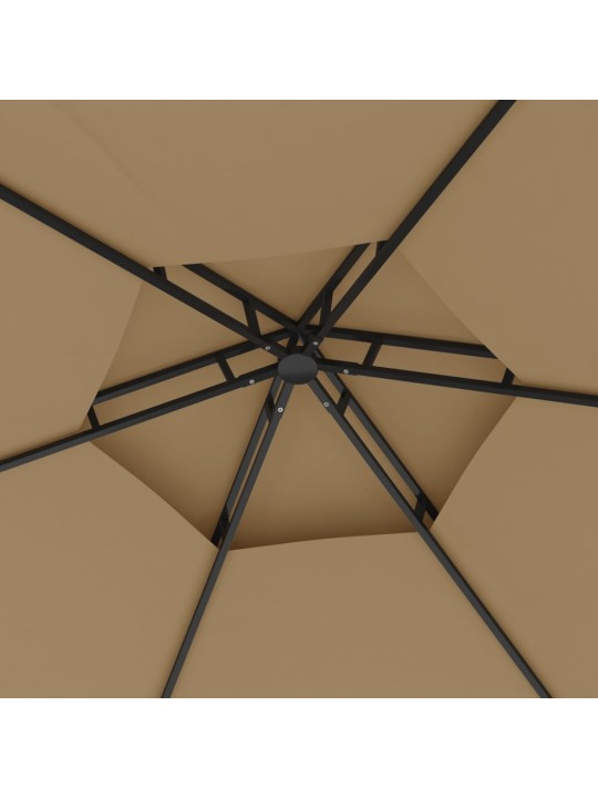 Varikatus külgseintega, 3,1x2,7 m, pruunikashall