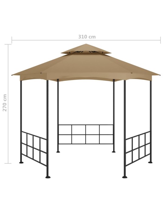 Varikatus külgseintega, 3,1x2,7 m, pruunikashall
