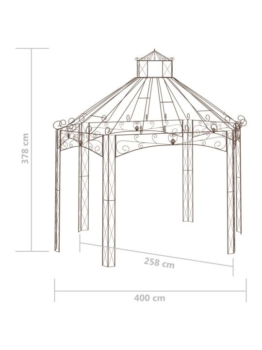 Aiapaviljon, antiikpruun, 400 x 258 x 378 m, raud