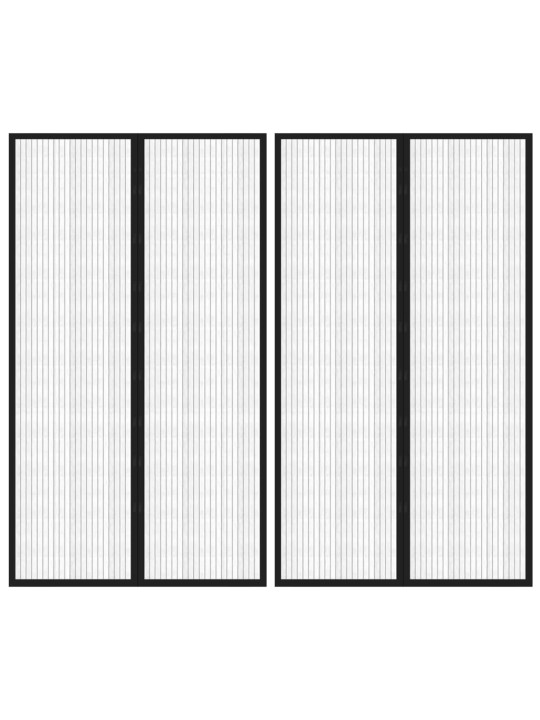 PUTUKAKAITSE UKSEKARDINAD 2 TK, MAGNETPLOKKIDEGA MUST 200X80 CM
