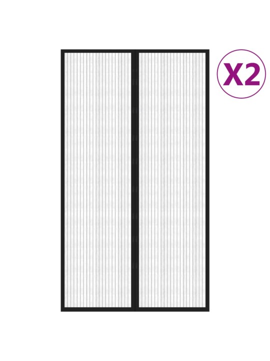 PUTUKAKAITSE UKSEKARDINAD 2 TK, MAGNETPLOKKIDEGA MUST 200X80 CM
