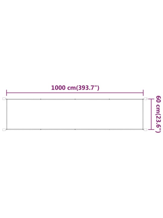 Vertikaalne varikatus valge 60x1000 cm oxfordi kangas