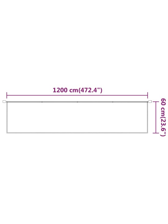 Vertikaalne varikatus valge 60x1200 cm oxfordi kangas