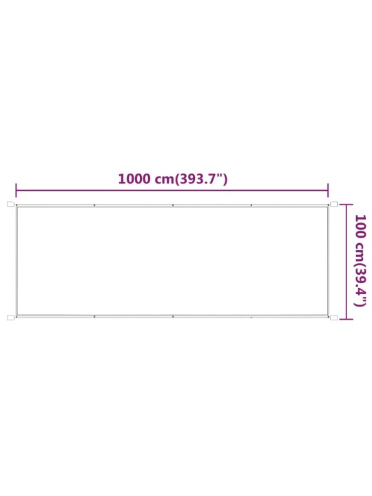 Vertikaalne varikatus valge 100x1000 cm oxfordi kangas