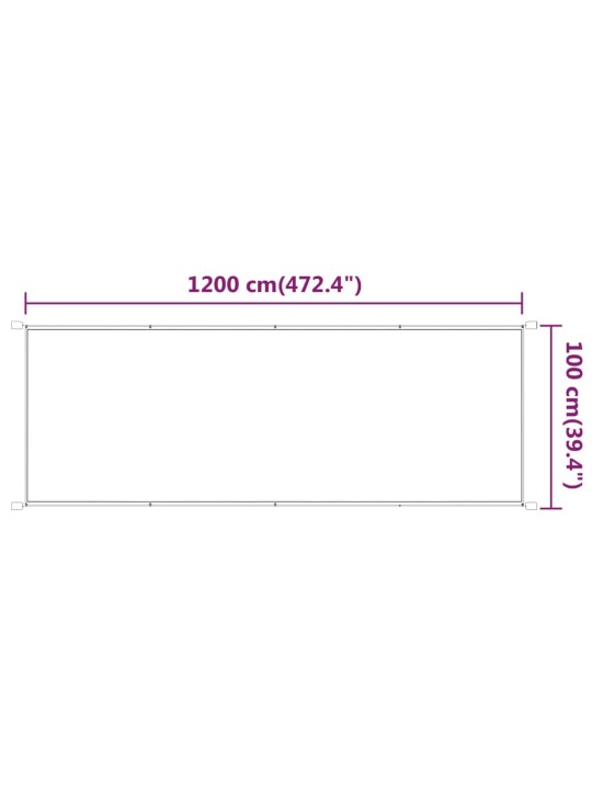 Vertikaalne varikatus valge 100x1200 cm oxfordi kangas