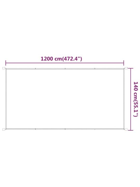 Vertikaalne varikatus valge 140x1200 cm oxfordi kangas