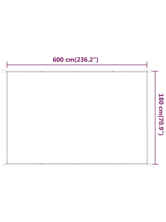 Vertikaalne varikatus valge 180x600 cm oxfordi kangas