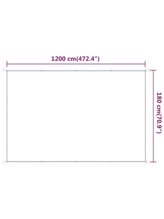 Vertikaalne varikatus valge 180x1200 cm oxfordi kangas