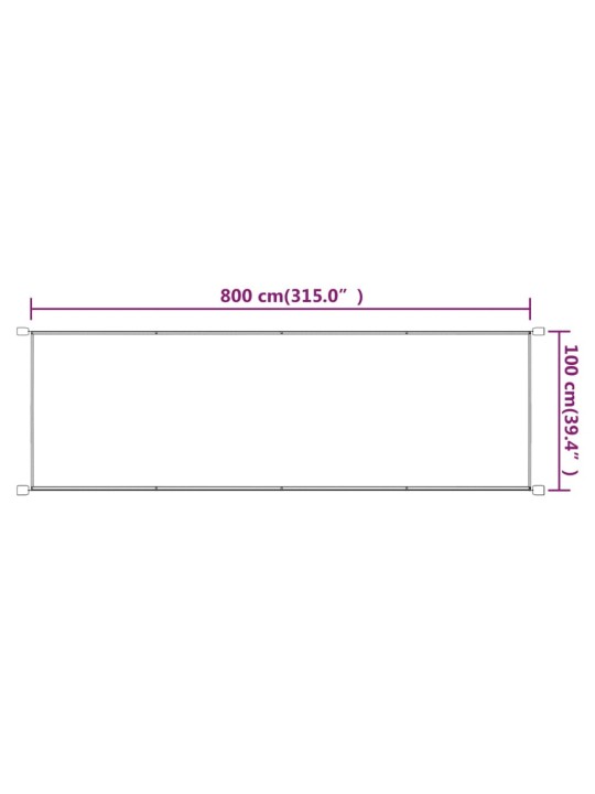 Vertikaalne varikatus terrakota 100x800 cm oxfordi kangas