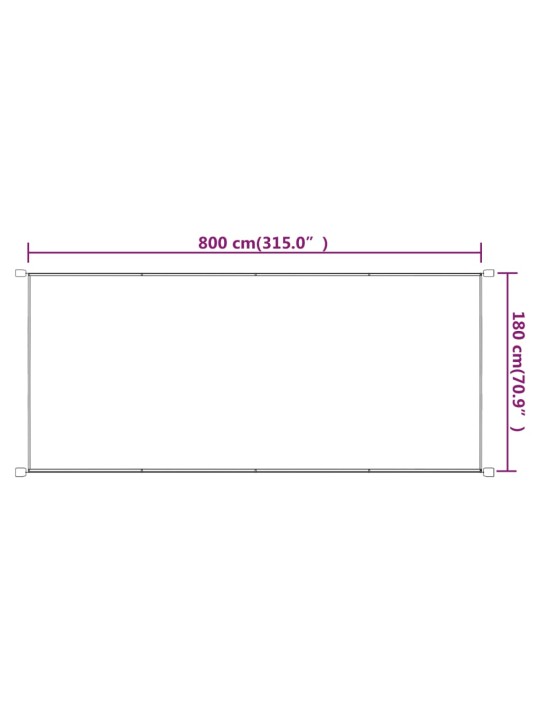 Vertikaalne varikatus terrakota 180x800 cm oxfordi kangas