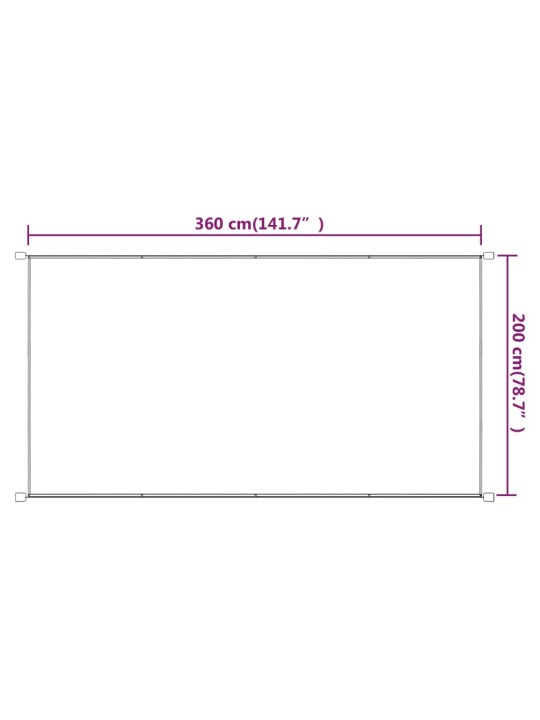 Vertikaalne varikatus terrakota 200x360 cm oxfordi kangas