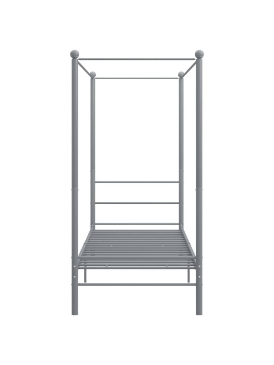 Baldahhiiniga voodiraam, hall, metall, 90 x 200 cm