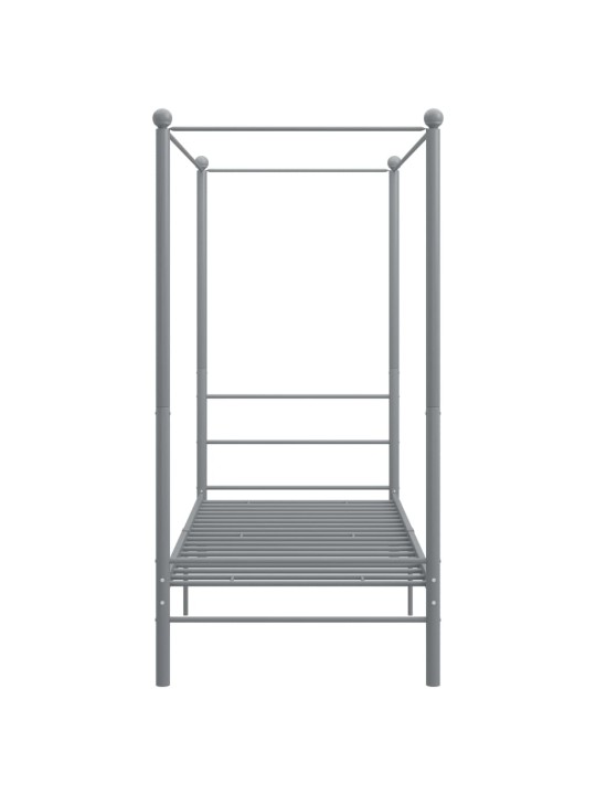 Baldahhiiniga voodiraam, hall, metall, 100 x 200 cm