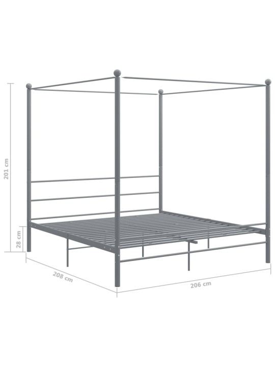 Baldahhiiniga voodiraam, hall, metall, 200 x 200 cm