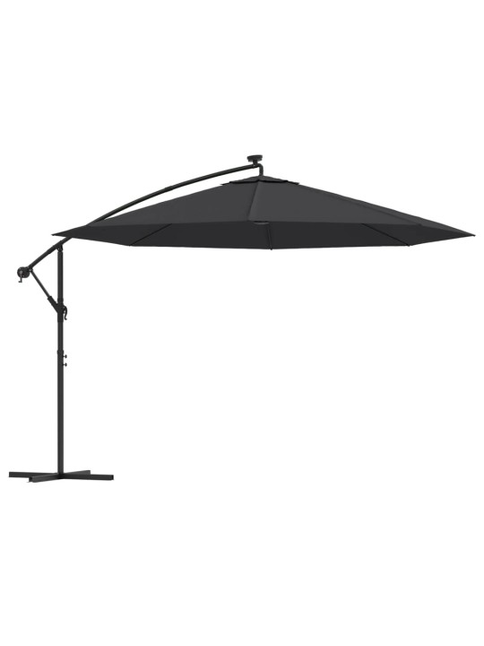KONSOOLDISAINIGA AIA PÄIKESEVARI LED TERASPOST MUST 350 CM