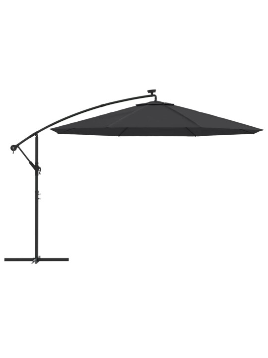 KONSOOLDISAINIGA AIA PÄIKESEVARI LED TERASPOST MUST 350 CM
