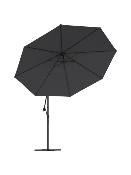 KONSOOLDISAINIGA AIA PÄIKESEVARI LED TERASPOST MUST 350 CM