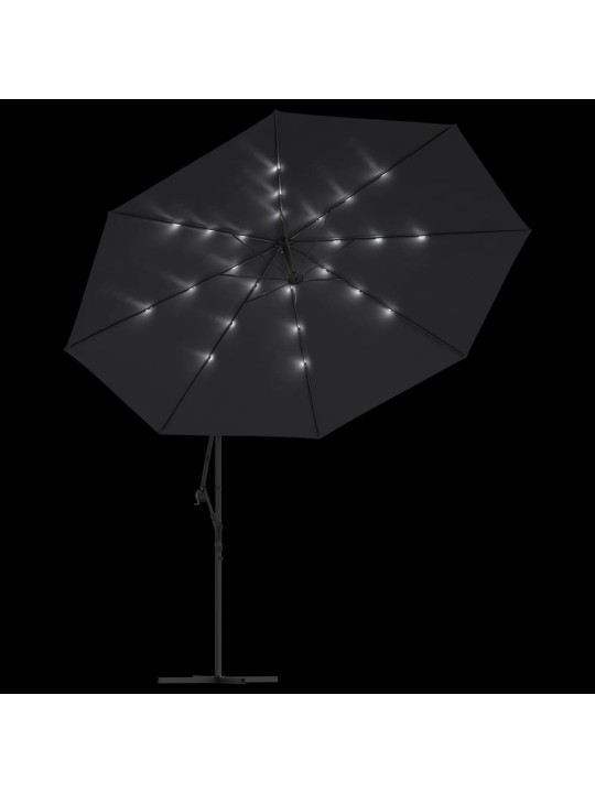 KONSOOLDISAINIGA AIA PÄIKESEVARI LED TERASPOST MUST 350 CM