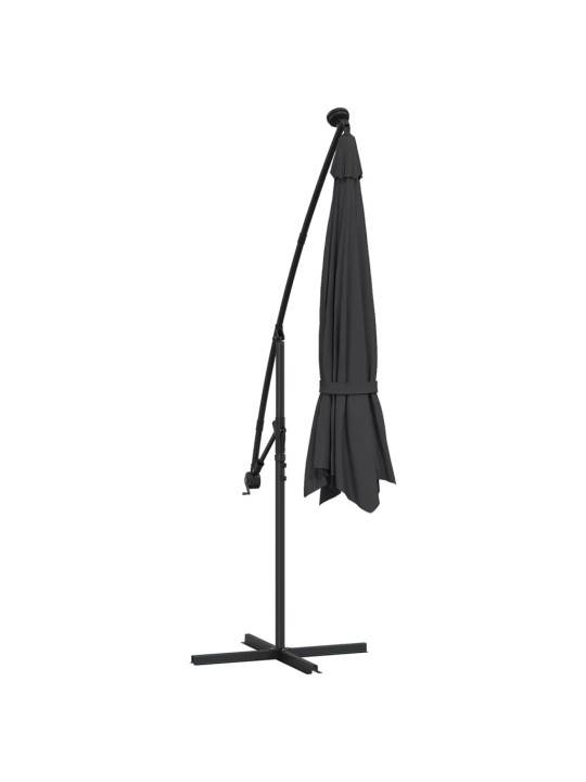 KONSOOLDISAINIGA AIA PÄIKESEVARI LED TERASPOST MUST 350 CM