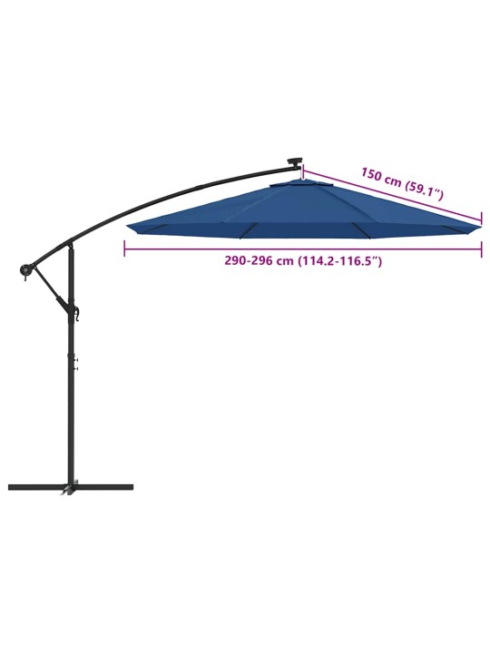 Asenduskangas aia päikesevarjule, taevasinine, 300 cm