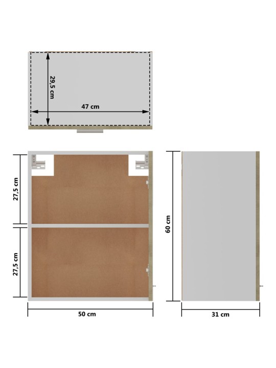 Seinakapid 2 tk, sonoma tamm, 50 x 31 x 60 cm, puitlaastplaat