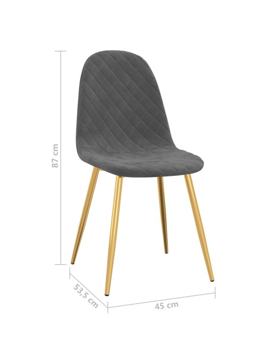 Söögitoolid 2 tk, tumehall, samet