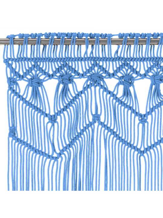 Makrameekardin, sinine 140 x 240 cm puuvill