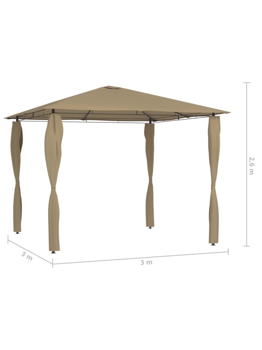 Lehtla postikatetega 3 x 3 x 2,6 m, pruunikashall, 160 g/m²