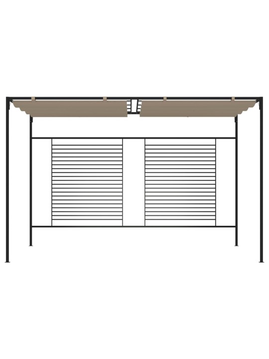 Varjualune sissetõmmatava katusega, 3x4x2,3 m, pruunikashall