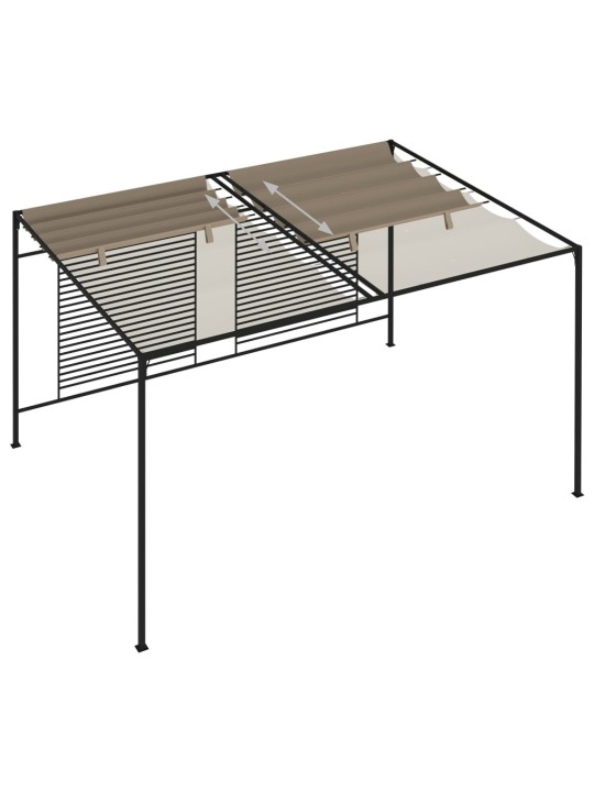 Varjualune sissetõmmatava katusega, 3x4x2,3 m, pruunikashall