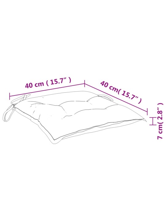 Tooli istmepadjad 2 tk antratsiithall 40 x 40 x 7 cm kangas