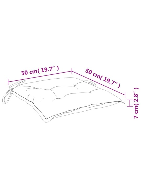 Tooli istmepadjad 4 tk, helesinine, 50 x 50 x 7 cm, kangas