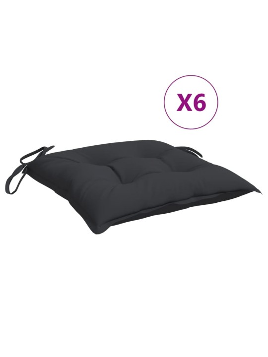 Tooli istmepadjad 6 tk, must, 50x50x7 cm kangas