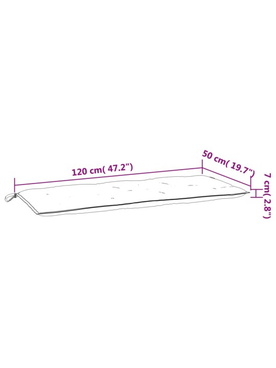 Aiapingi istmepadjad 2 tk, must, 120x50x7 cm, oxford-kangas