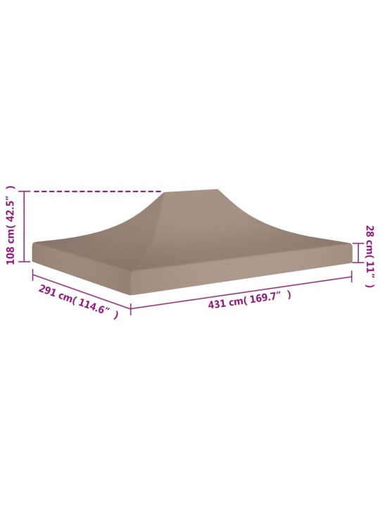 Peotelgi katus 4,5 x 3 m, pruunikashall, 270 g/m²