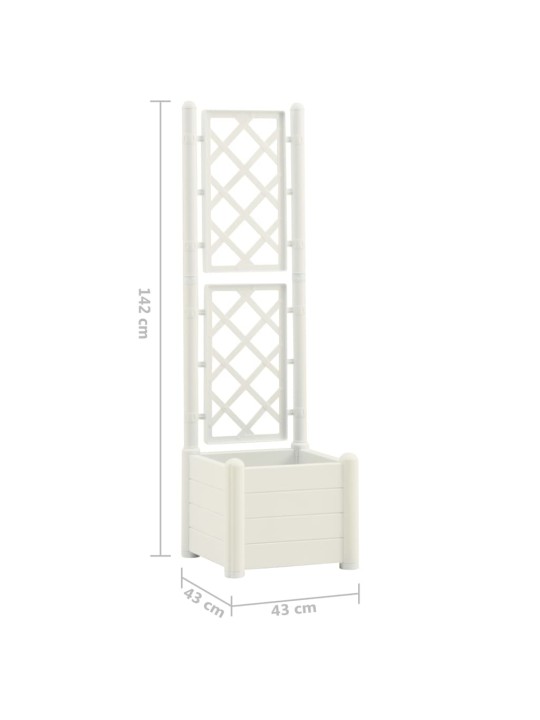 Võrega taimekast, 43 x 43 x 142 cm, pp valge