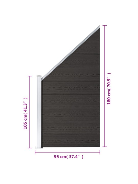 Aiapaneel, wpc, 95 x (105-180) cm, must