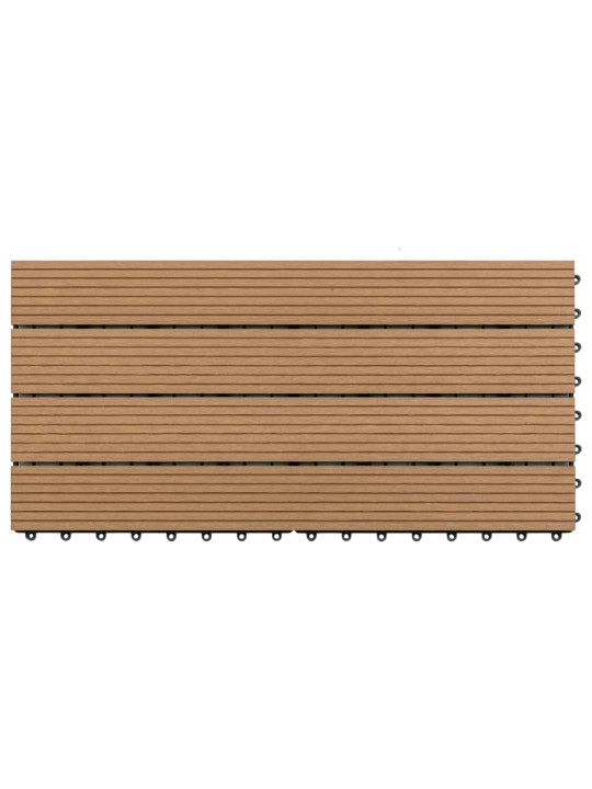 Terrassiplaadid, 6 tk, wpc, 60 x 30 cm, 1,08 m², pruun