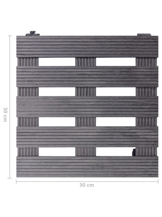 Ratastel taimealus 2 tk, hall, 30x30x7,5 cm wpc